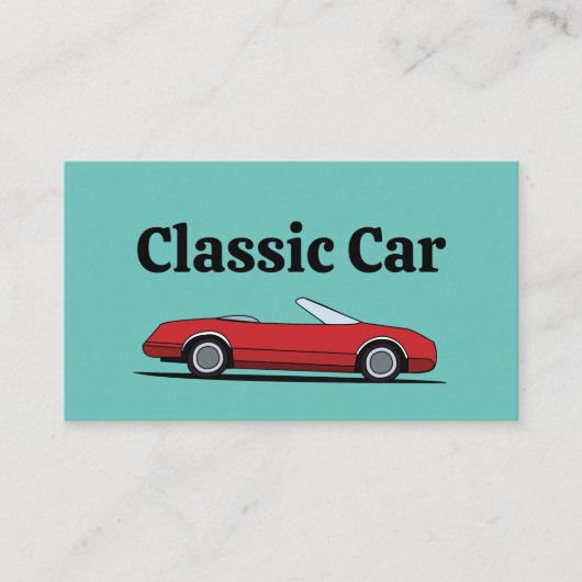 Classic Red Car Mechanic Automobile 名刺 (正面)