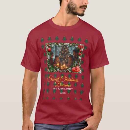 Classic Red Christmas Greeting Photo Tシャツ (正面)