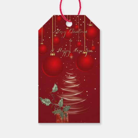  Classic Red Christmas Ornaments Christmas  ギフトタグ (正面)
