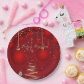  Classic Red Christmas Ornaments Christmas  ペーパープレート (パーティー)