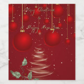  Classic Red Christmas Ornaments Christmas  ワインラベル (シングルラベル)