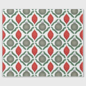 Classic Red Christmas Ornaments Wrapping Paper ラッピングペーパー (フラット)