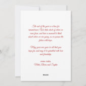 Classic Red Custom Photo & Message Christmas シーズンカード (裏面)