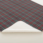 Classic Red Dark Blue Green Plaid Pattern シェルパブランケット (3/4)