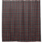 Classic Red Dark Blue Green Plaid Pattern シャワーカーテン (正面)