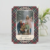 Classic Red Dark Blue Green Plaid Pattern シーズンカード (スタンド正面)