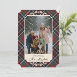 Classic Red Dark Blue Green Plaid Pattern シーズンカード