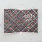 Classic Red Dark Blue Green Plaid Pattern シーズンカード (内部)
