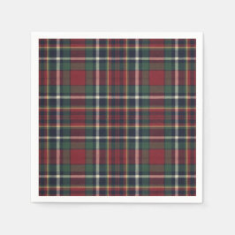 Classic Red Dark Blue Green Plaid Pattern スタンダードカクテルナプキン