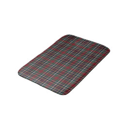 Classic Red Dark Blue Green Plaid Pattern バスマット
