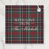 Classic Red Dark Blue Green Plaid Pattern フェイバータグ (裏面)