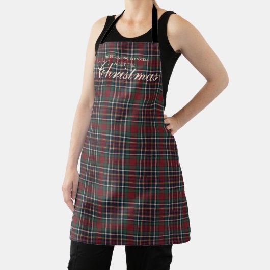 Classic Red Dark Blue Green Plaid Pattern Apron エプロン (インサイチュ)
