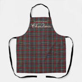 Classic Red Dark Blue Green Plaid Pattern Apron エプロン (正面)