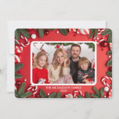 Classic Red Family Christmas Photo Card シーズンカード (正面)