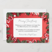 Classic Red Family Christmas Photo Card シーズンカード (裏面)