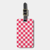 Classic Red Gingham Country Pattern ラゲッジタグ (正面縦)