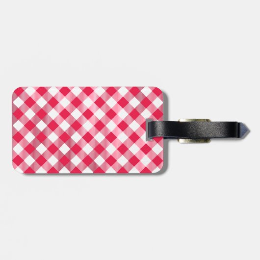 Classic Red Gingham Country Pattern ラゲッジタグ (裏面横)