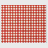 Classic Red Gingham Plaid Christmas ラッピングペーパー (フラット)