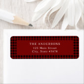 Classic Red Gingham Return Address ラベル (インサイチュ)
