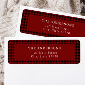 Classic Red Gingham Return Address ラベル