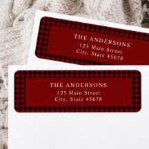 Classic Red Gingham Return Address