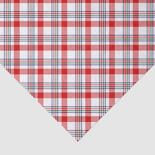 Classic Red Green Blue White Plaid Check Pattern 薄葉紙 (詳細)