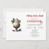 Classic Red Green Festive Cocktails Party Invites 招待状 (正面)