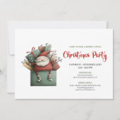 Classic Red Green Funny Santa Christmas Invitation 招待状 (正面)