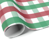 Classic Red & Green Gingham Plaid Christmas ラッピングペーパー (ロールコーナー)