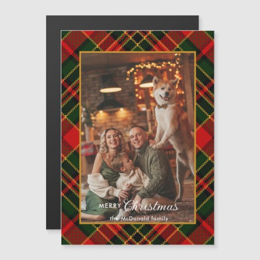 Classic Red, Green, Gold Christmas Plaid 1-Photo (正面/裏面)