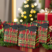 Classic Red & Green Tartan “Merry Christmas” Favor フェイバーボックス