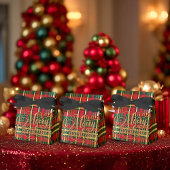 Classic Red & Green Tartan “Merry Christmas” Favor フェイバーボックス