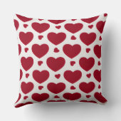 Classic Red Heart Pattern Cotton Throw Pillow クッション (裏面)
