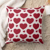 Classic Red Heart Pattern Cotton Throw Pillow クッション (ブランケット)