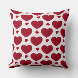 Classic Red Heart Pattern Cotton Throw Pillow クッション
