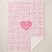 Classic Red Hearts Personalized Valentine Gift  シェルパブランケット (正面)