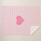 Classic Red Hearts Personalized Valentine Gift  シェルパブランケット (正面(横))