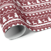 Classic Red Holiday Christmas Sweater Pattern ラッピングペーパー (ロールコーナー)