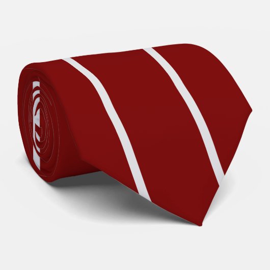 Classic Red Maroon White Striped  Neck Tie  ネクタイ (ロール)