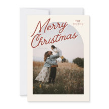 Classic Red Merry Christmas Arch Photo Card