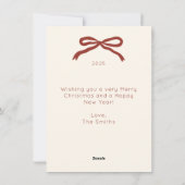 Classic Red Merry Christmas Arch Photo Card シーズンカード (裏面)