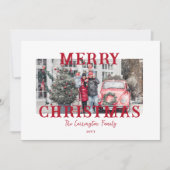 Classic Red Merry Christmas Photo  シーズンカード (正面)