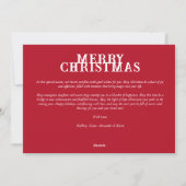 Classic Red Merry Christmas Photo  シーズンカード (裏面)