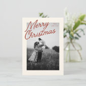 Classic Red Merry Christmas Photo Card シーズンカード (スタンド正面)