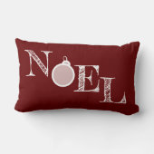 Classic Red Noel Rustic Holiday ランバークッション (裏面)