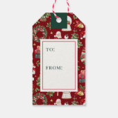 Classic Red Ornament Christmas Holiday ギフトタグ (裏面)