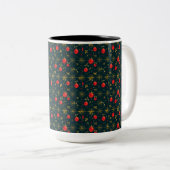 Classic Red Ornaments Christmas Coffee Mug (15 oz) ツートーンマグカップ (正面右)