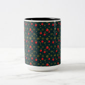 Classic Red Ornaments Christmas Coffee Mug (15 oz) ツートーンマグカップ (中央)