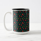 Classic Red Ornaments Christmas Coffee Mug (15 oz) ツートーンマグカップ (左)