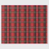 Classic Red Plaid Christmas Wrapping Paper ラッピングペーパー (フラット)
